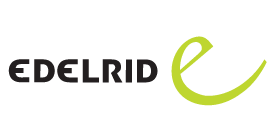 Edelrid logo with stylized green letter 