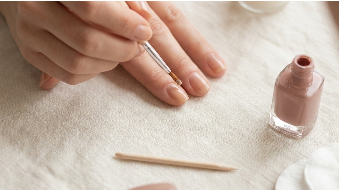 Editorial visual for the section: Use Less Polish Near the Cuticle