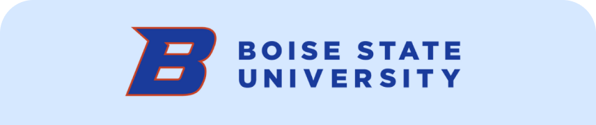 Boise State University logo with blue and orange colors.