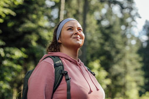 SmartKnit socks. Socks for hiking. Woman hiking. Autism. Seamless hiking socks.