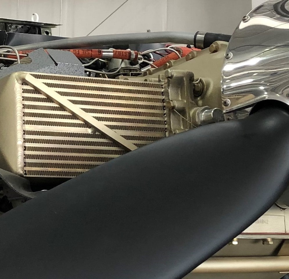 Intercooler and propeller on a Cessna 421