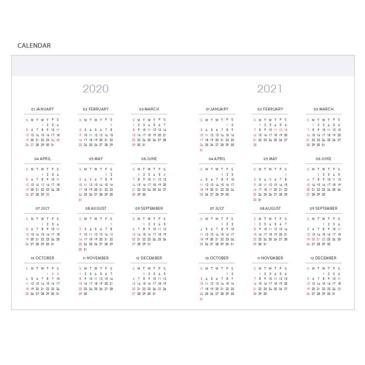 2020 / 2021 Calendar