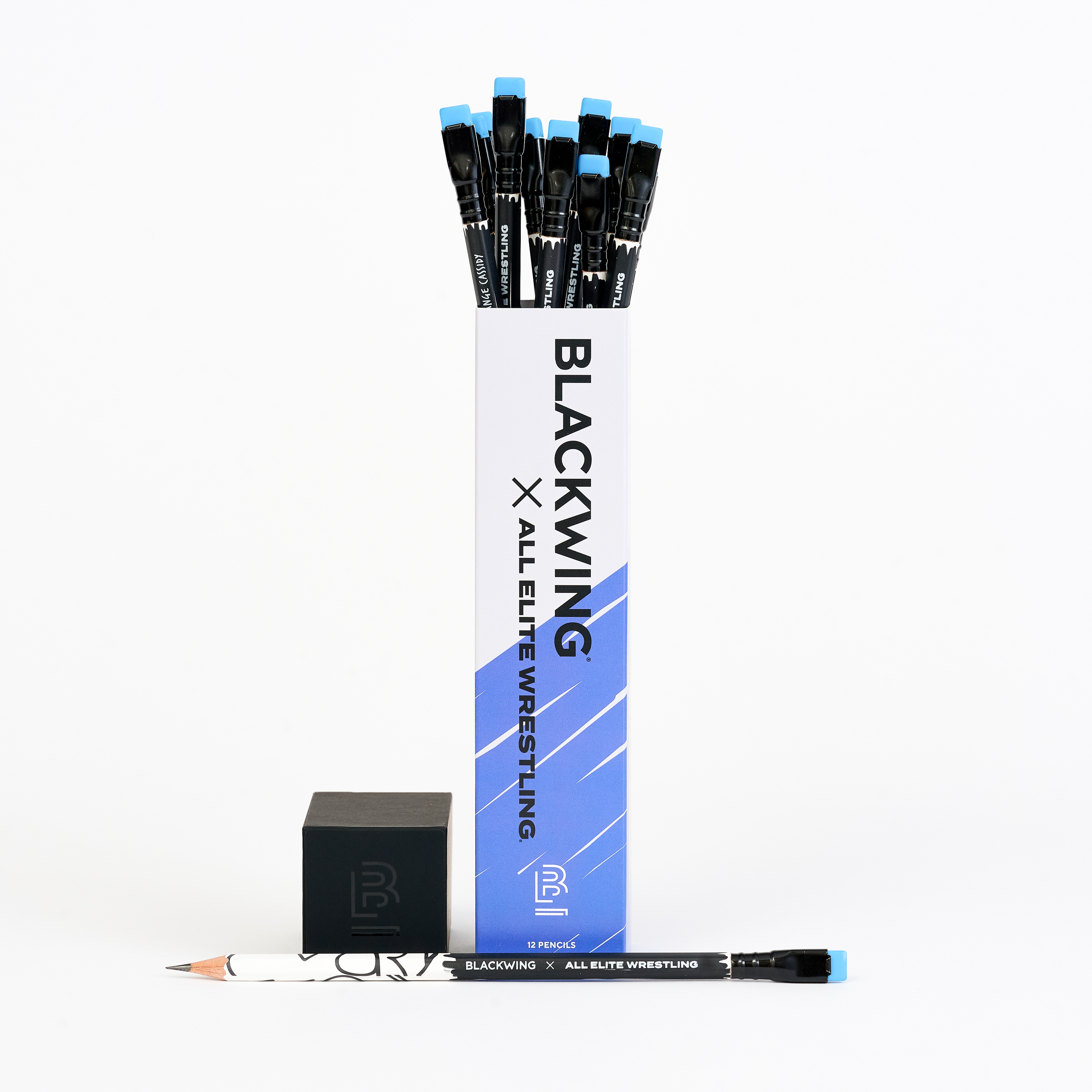 Blackwing x All Elite Wrestling pencils and packaging