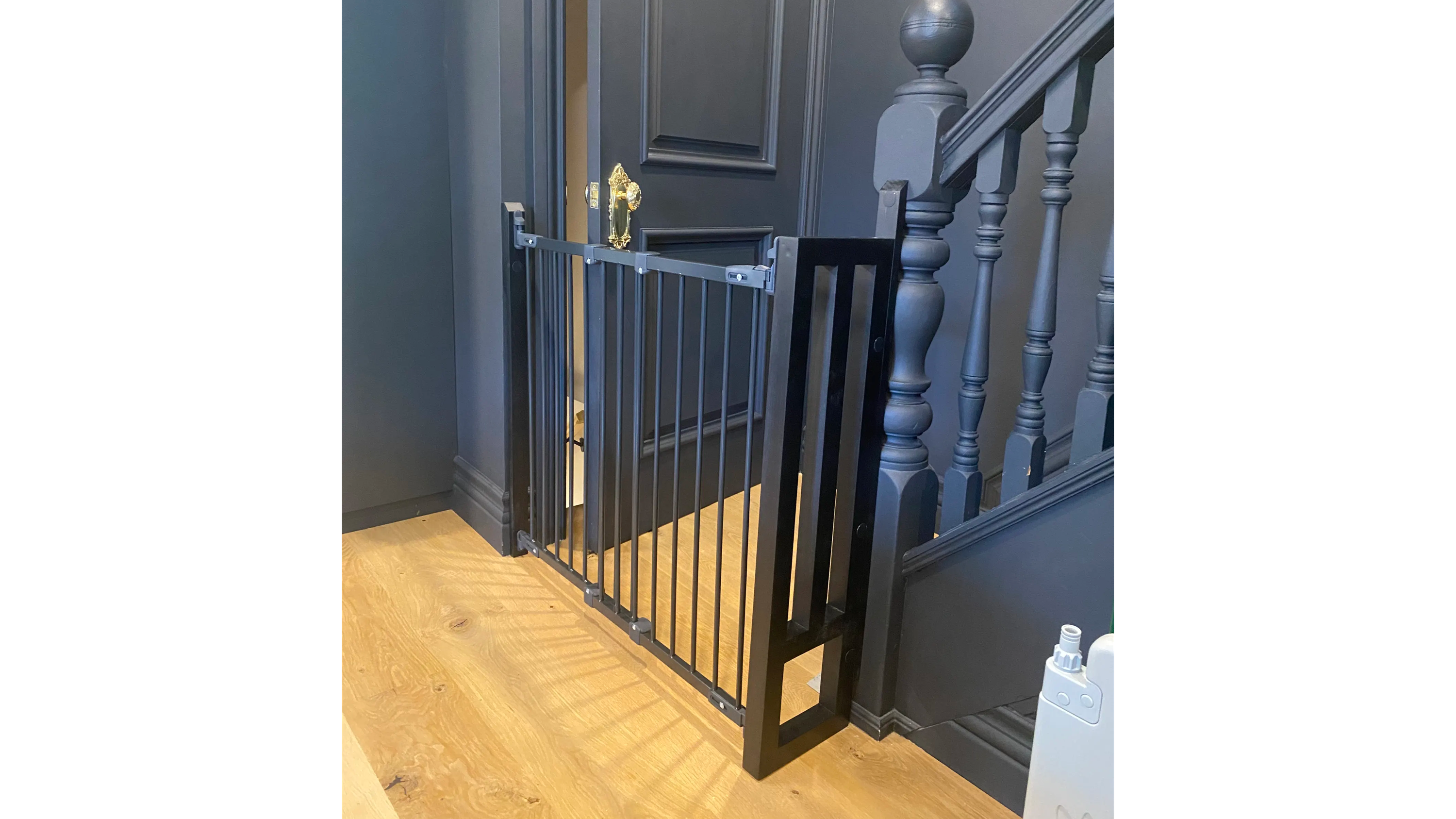 A gate with custom buildout, installed in a customer's home.