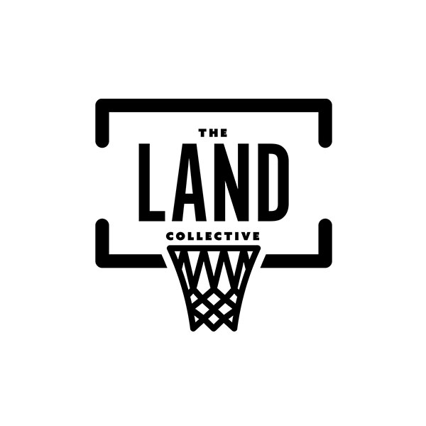 Logo of The Land Collective featuring a basketball hoop.