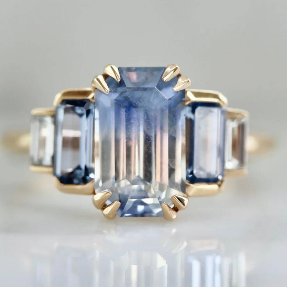 blue bi color sapphire ring gem breakfast