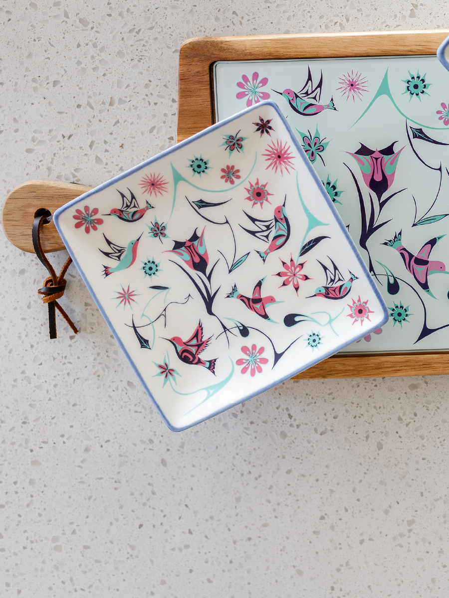 Hummingbirds Appetizer Plates by Nicole La Rock, Coast Salish
