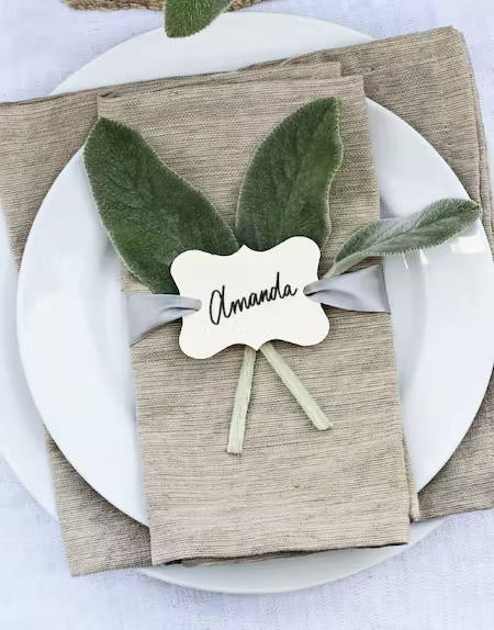 Table setting with name tag