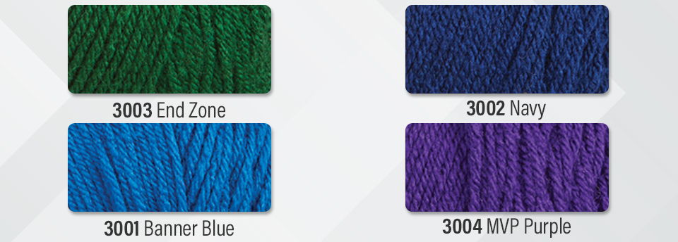 Four color swatches labeled with names and numbers.