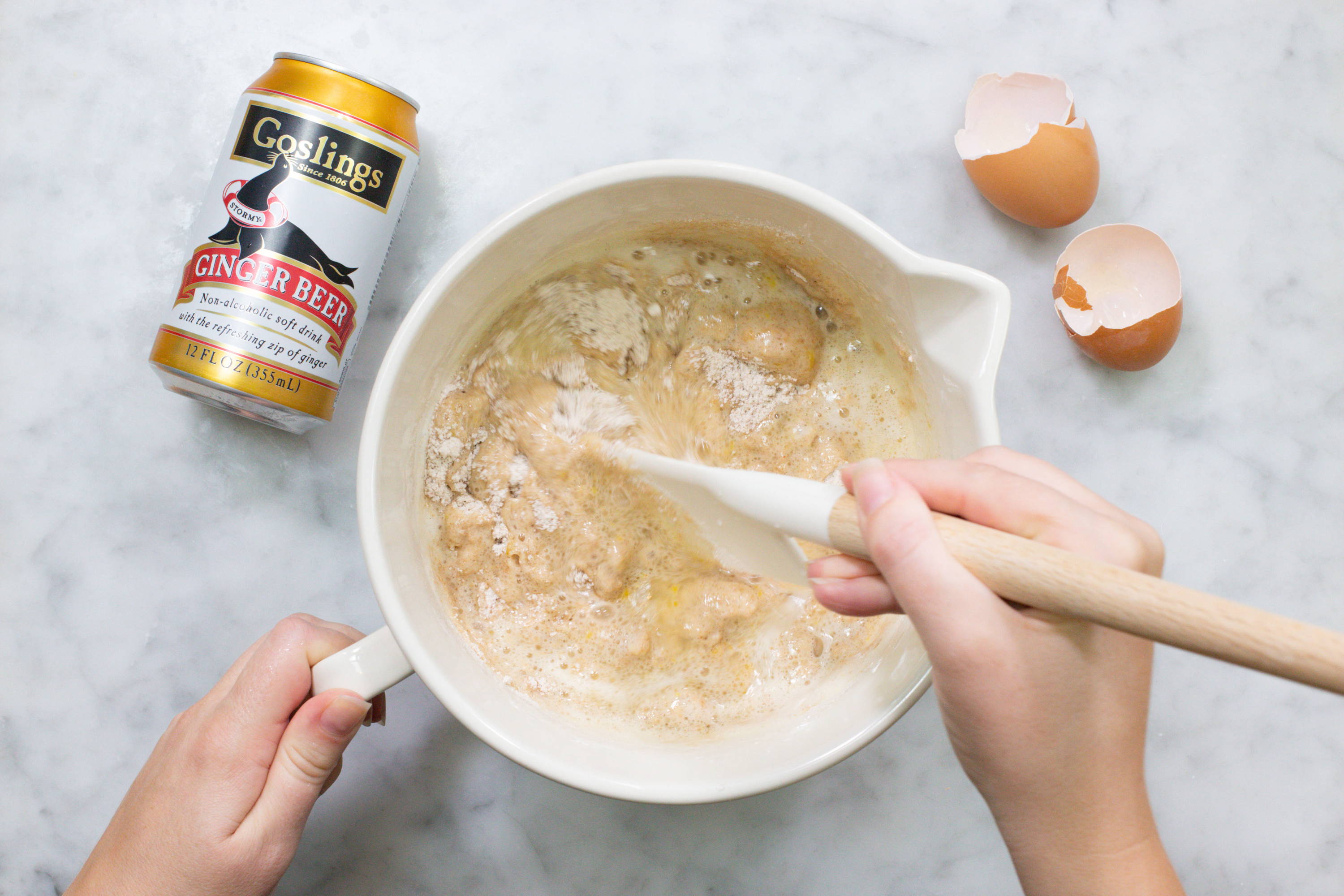 Mix batter in mixing bowl