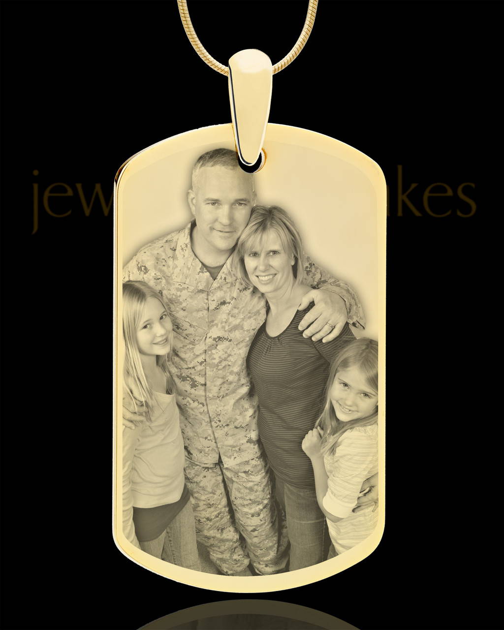 Gold Plated Photo Engraved Dog Tag