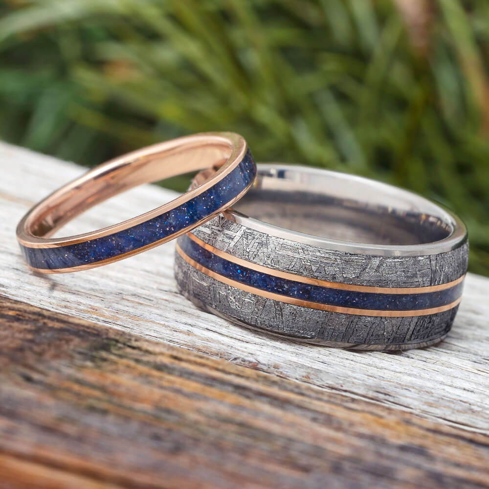 Blue Goldstone Wedding Rings