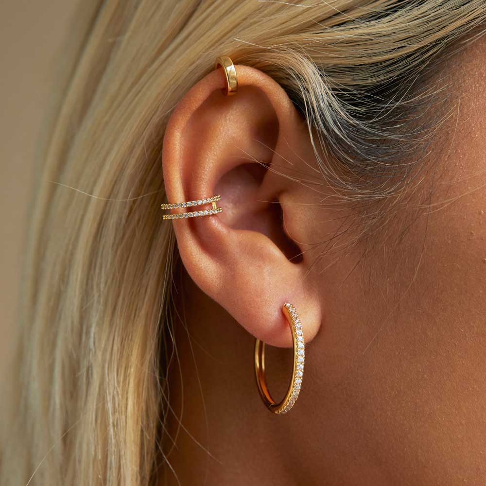 Ling Studs Earrings Hypoallergenic Cartilage Ear Piercing Simple Fashion Earrings Ear Jewelry 925 Sterling Silver Crystal Stud Earrings