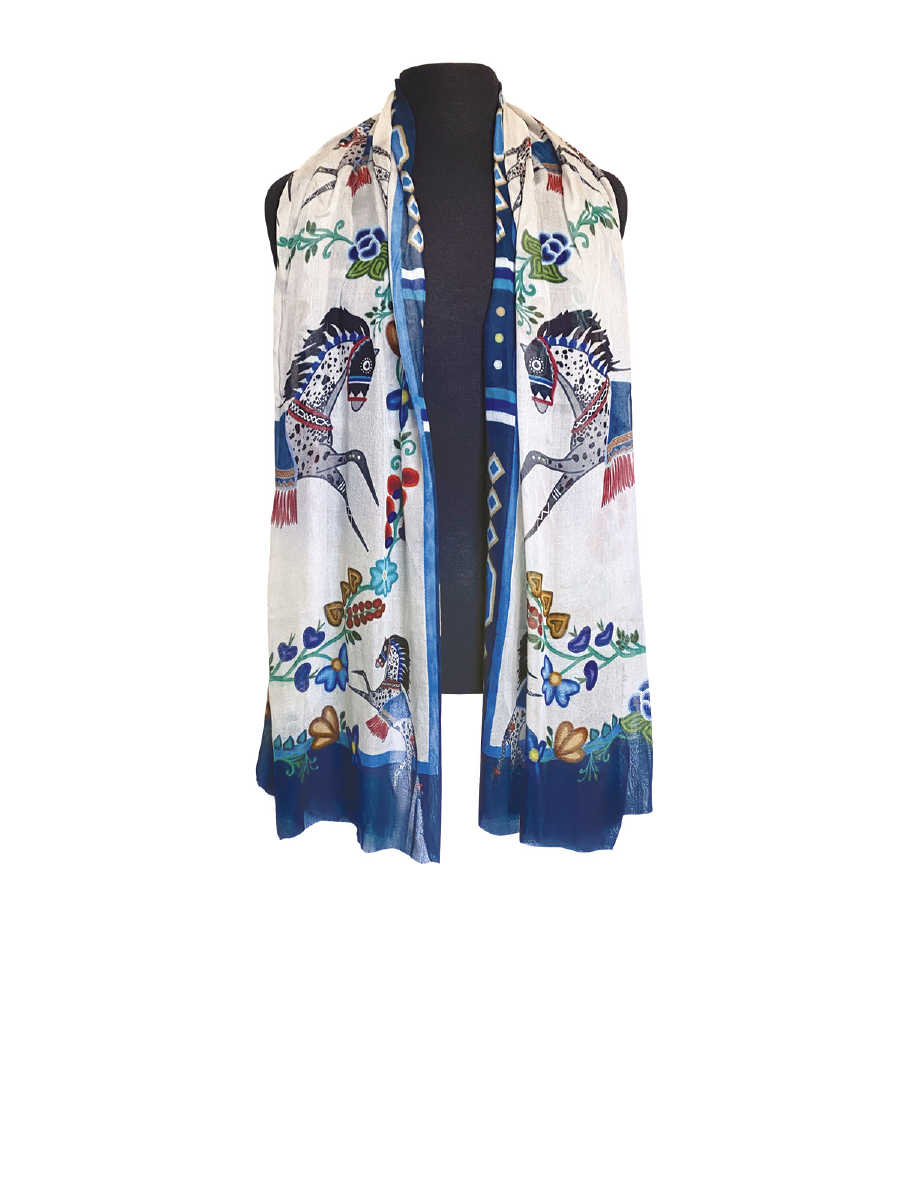 Horse (Gidagiza Mishtadim) Signature Scarf by Emilie McKinney
