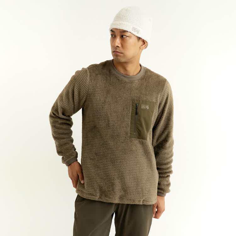 MENs XS  マウンテンハードウェア YAMAP別注 ポーラテック ハイロフト グリッド クルー Porlartec Hi-loft Grid Crew フリース セーター MOUNTAIN HARDWEAR OE8113 アイボリー系