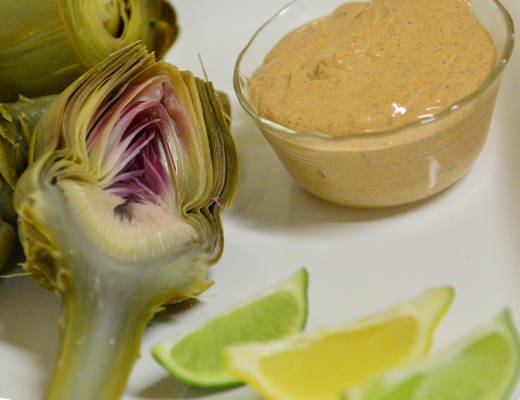 Artichokes and Chipotle Mayo Dipping Sauce