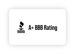 A+ BBB Rating badge with logo.
