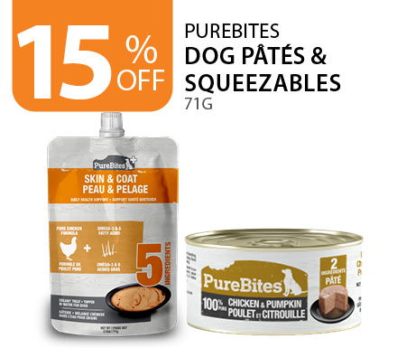 15% off PureBites Dog Pates & Squeezables 71g