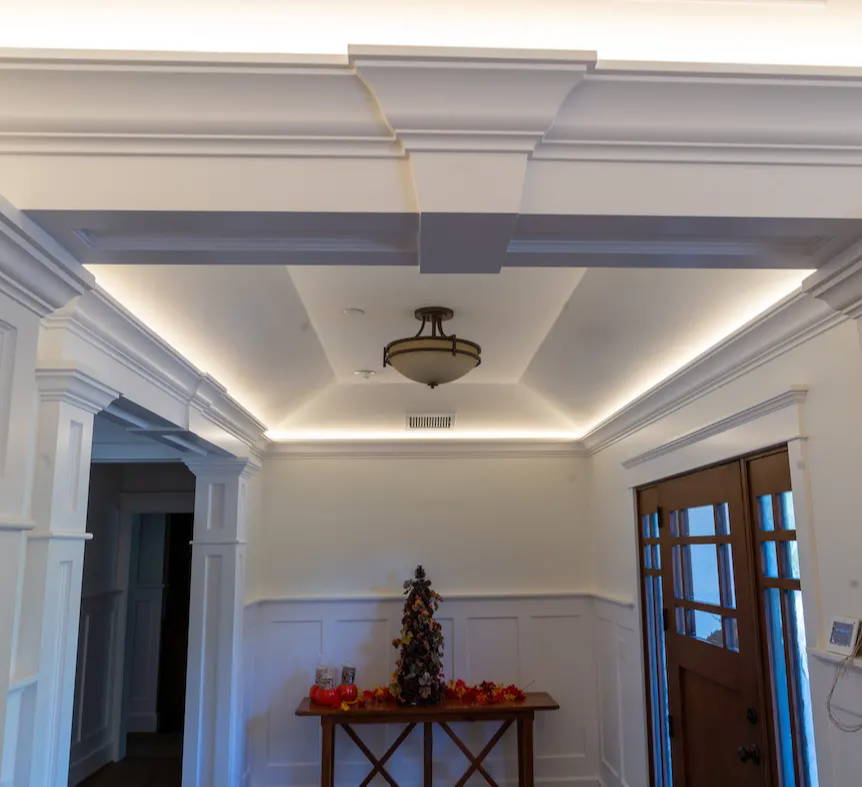 Hallway cove lighting with LED strip lights