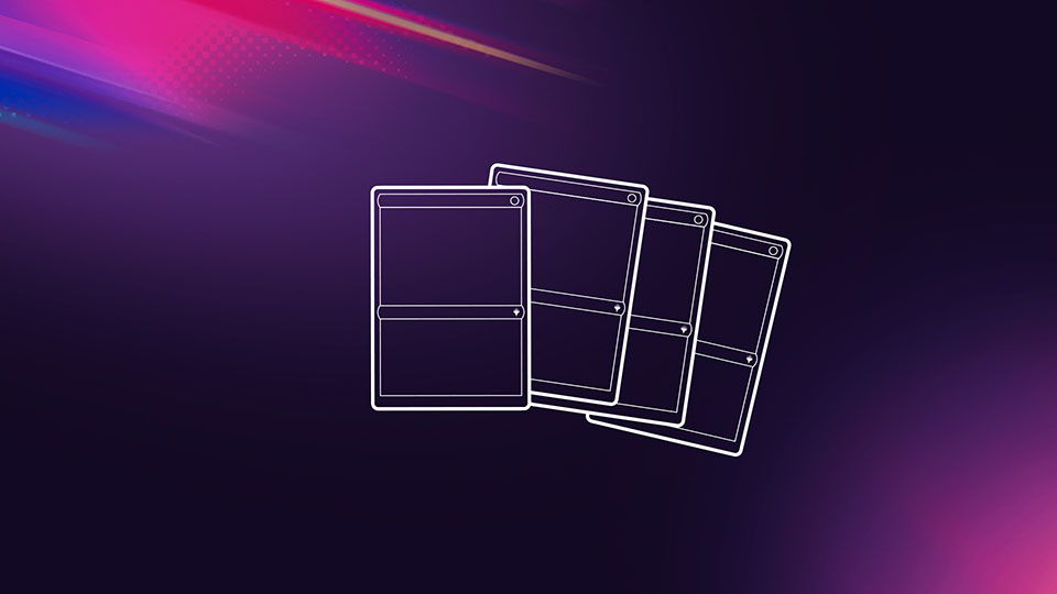 magic the gathering rules - taking your turn - Four blank rectangular frames on a colorful abstract background.