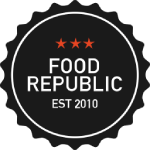 Logo of Food Republic, established in 2010, with three stars.