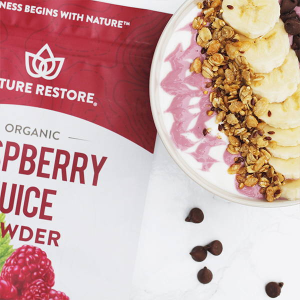Nature Restore Raspberry Powder yogurt bowl