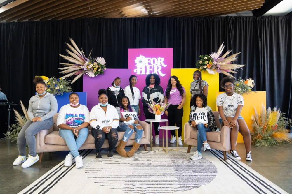 group photo at for her event