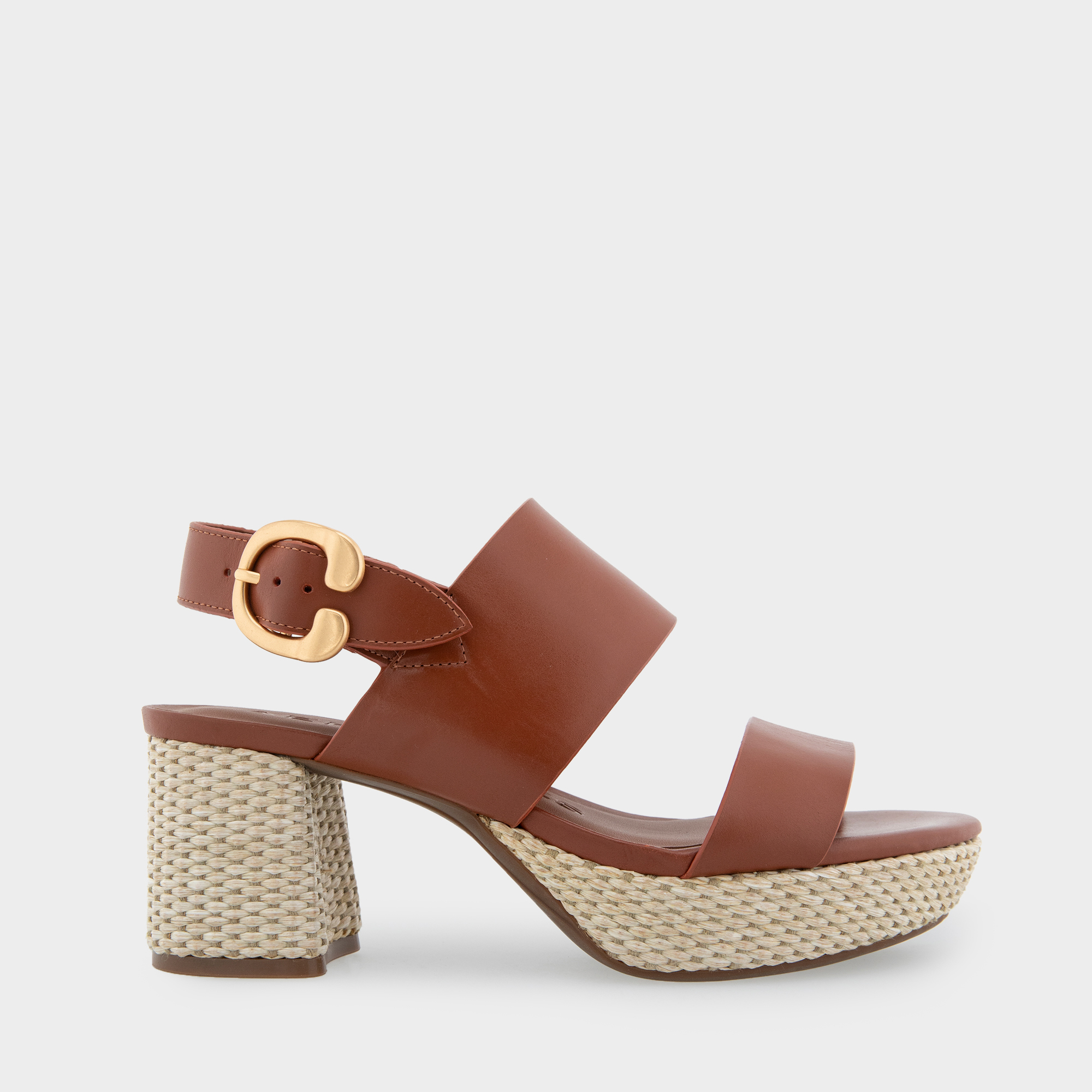 Camera Sandal in Gingerbread Leather