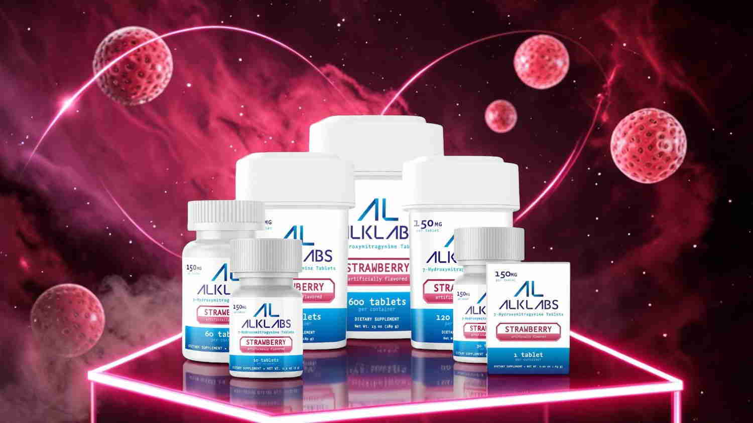 Various health supplement bottles against a vibrant, abstract background.