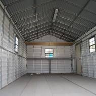 interior picture of steel frame shed