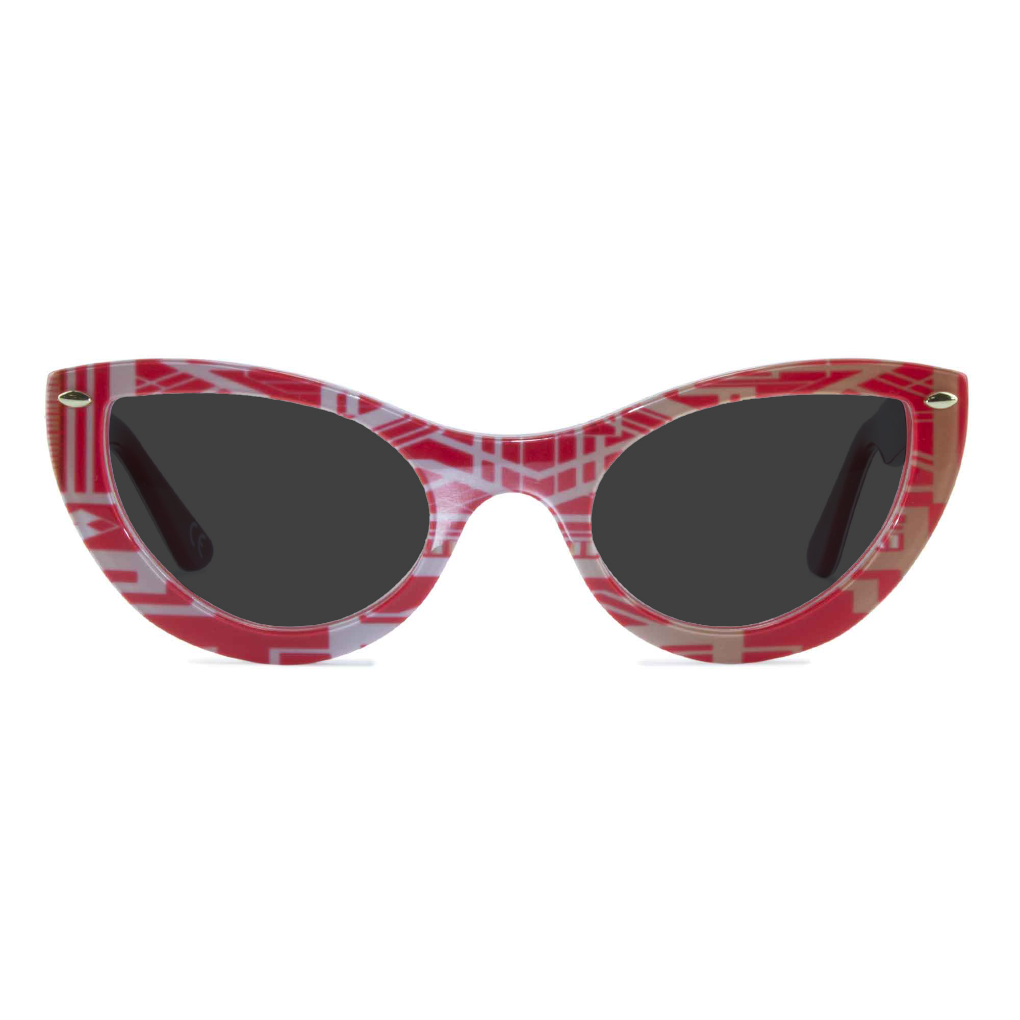 Joiuss gatsby red & gold cat eye sunglasses 