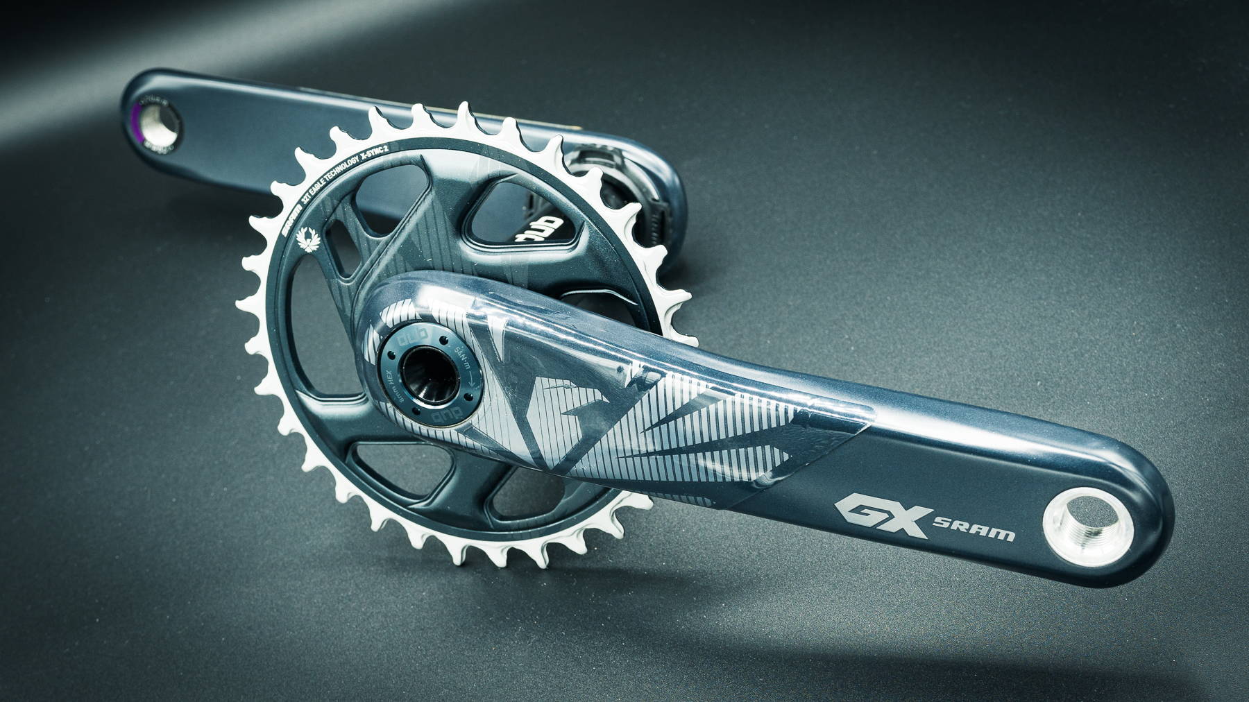 SRAM GX Eagle Carbon Boost Crankset not on a bike in detail