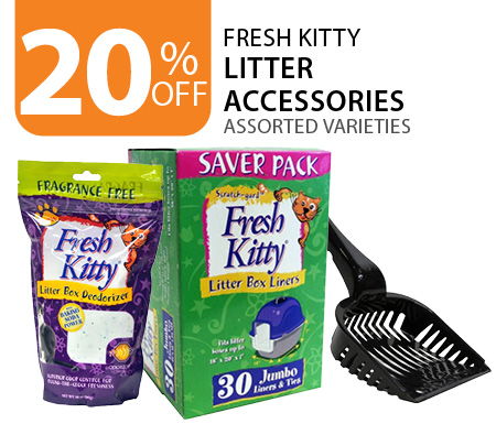 20% off Fresh Kitty litter accessories. Assorted varieties.