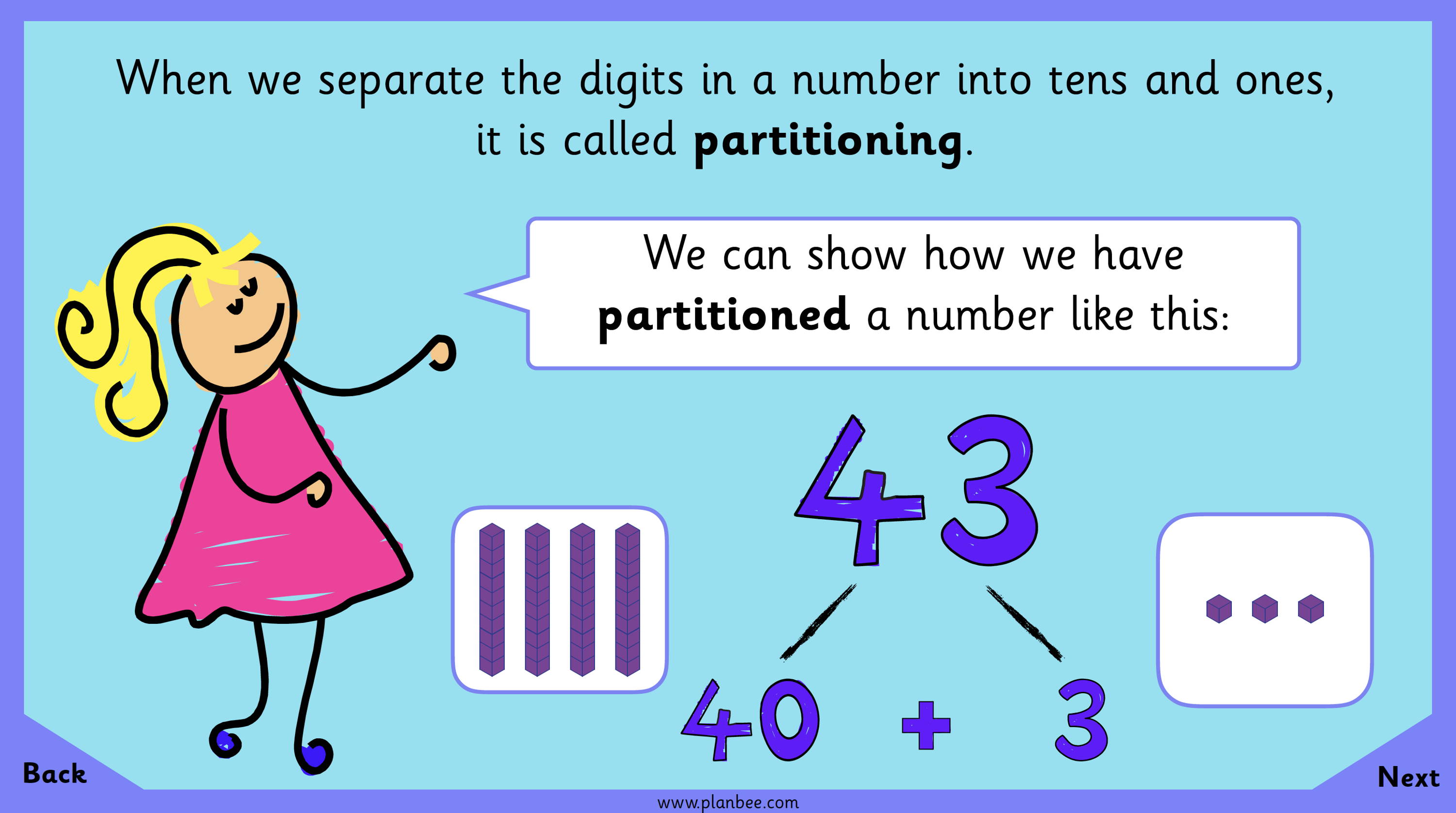 partition 2-digit number place vale addition subtraction ks1 ks2