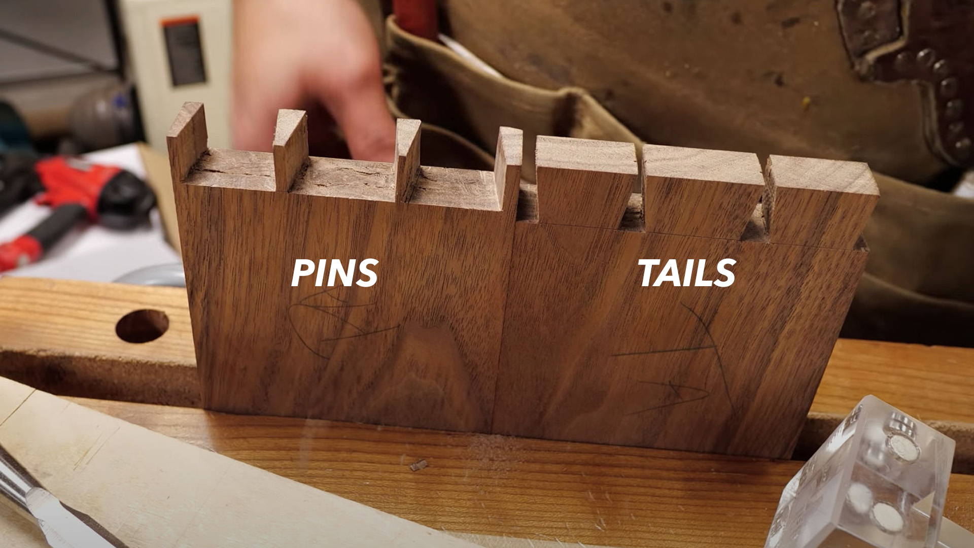 dovetail pins vs tails