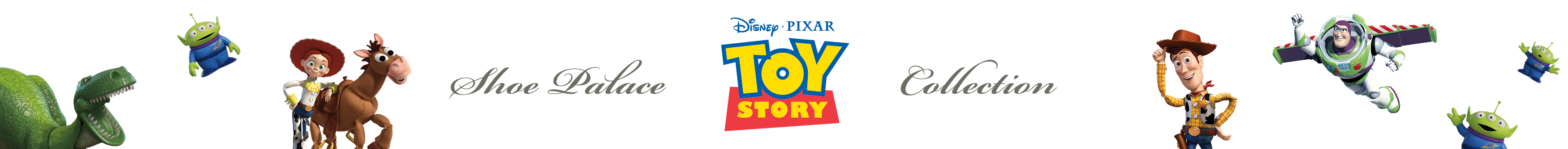 Toy Story characters including Woody, Buzz Lightyear, and others.