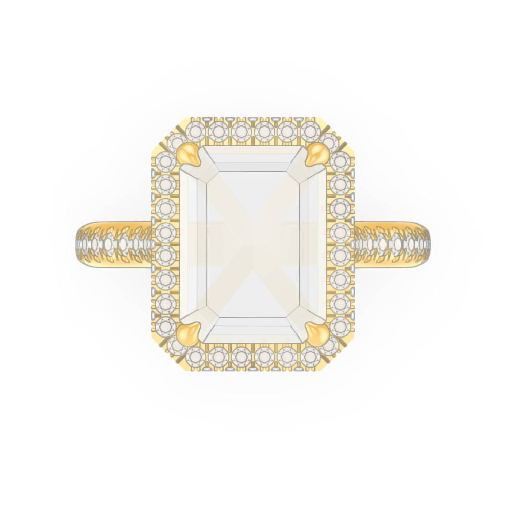 emerald cut halo engagement ring design