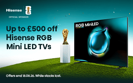 Up to £500 off Hisense RGB Mini LED TVs