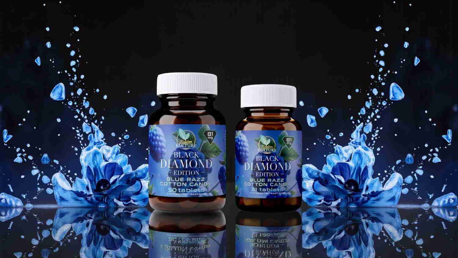 Two bottles of fish oil supplements with blue floral background.