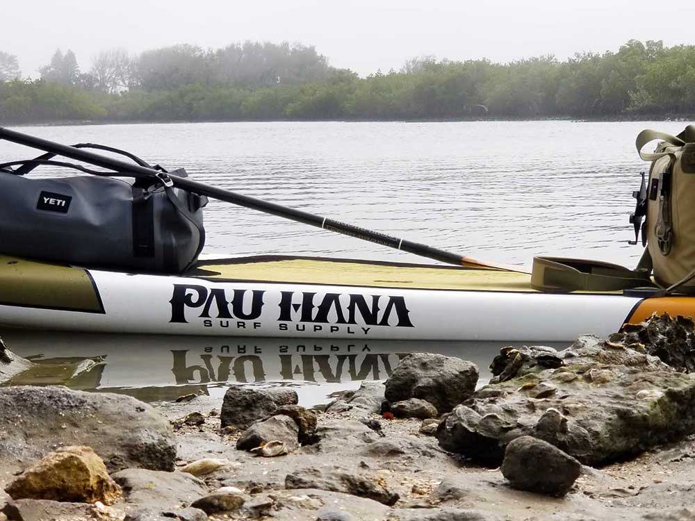 Pau Hana Endurance stand up paddle board loaded up for a long day out on the water