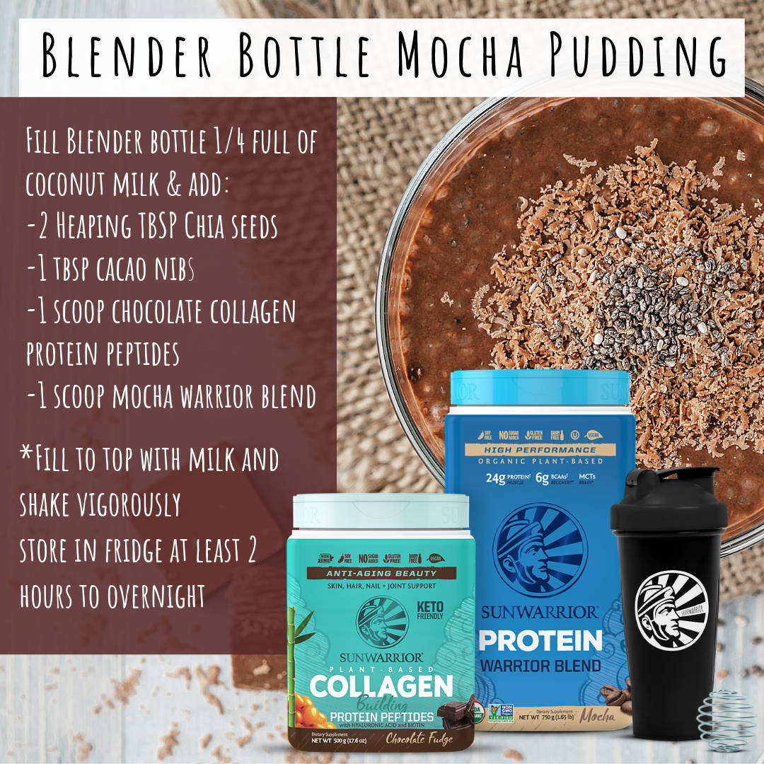chocolate collagen mocha heaven bundle blender bottle mocha pudding