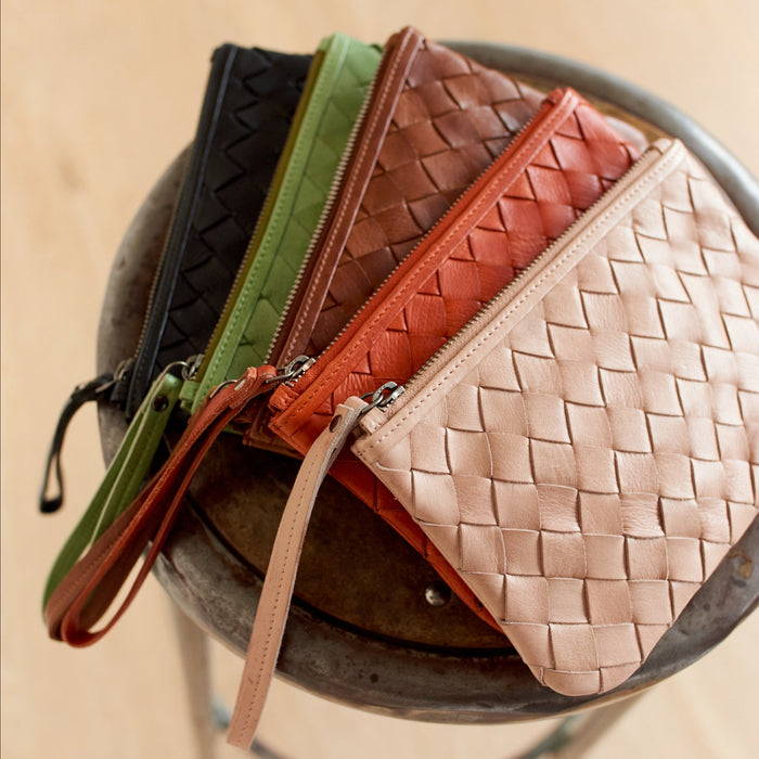 colored leather wristlets
