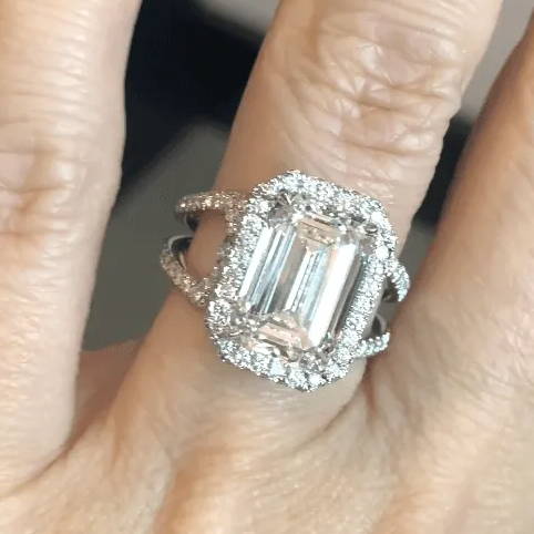 emerald cut diamond engagement ring 