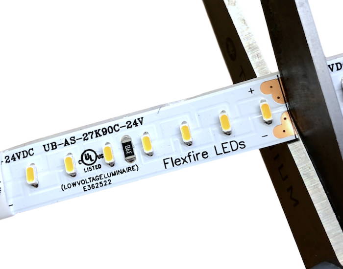 LED strip light cut marks for connectors
