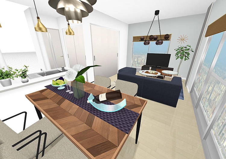 Family natural style 3D rendering
