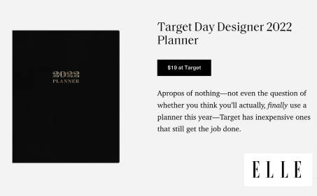 Target Day Planner 2022: A stylish and organized planner with monthly and weekly layouts, perfect for scheduling and staying on top of your tasks and goals.