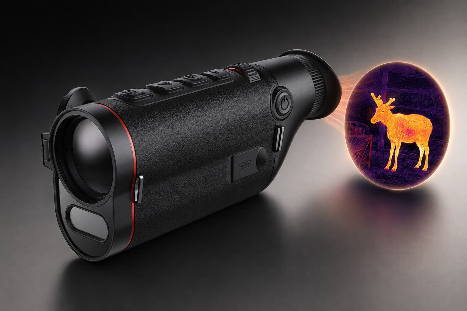 Guide TD635LS AMOLED thermal display showing detailed wildlife imagery