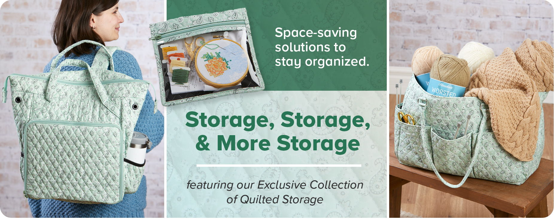 Storage, Storage, & More Storage featuring our Exclusive Collection of Quilted Storage - Space-saving solutions to stay organized.