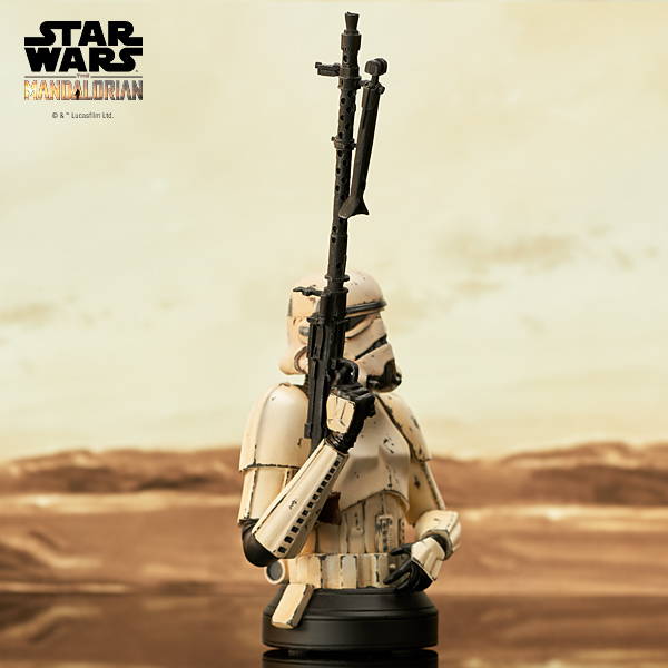 Remnant Stormtrooper Mini Bust holding a DLT-19 heavy blaster rifle