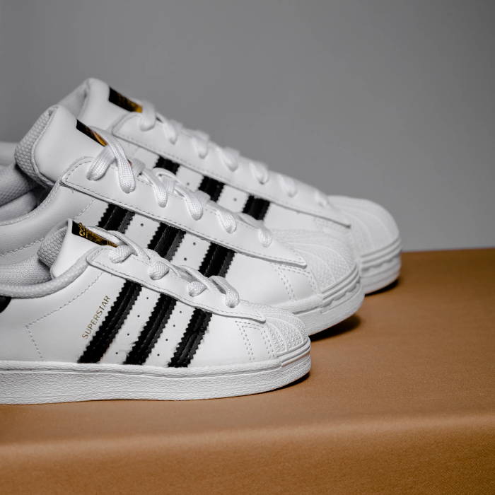 all sizes white and black adidas superstars